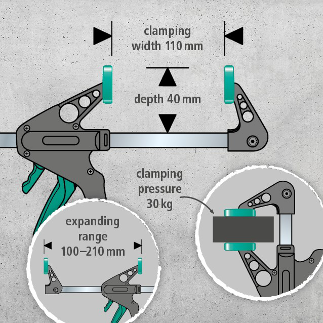 2 EHZ Miniature One-Hand Clamps2 MINI One-Hand Clamps (en)