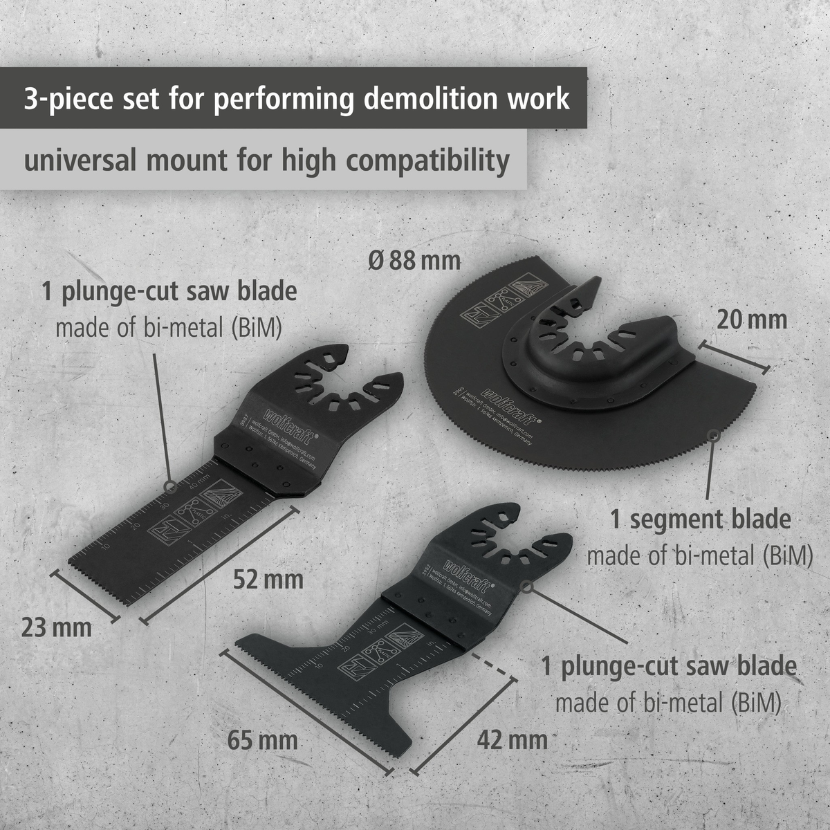 Multi-Tool Set for Demolition Work, 3 Pcs. (en)