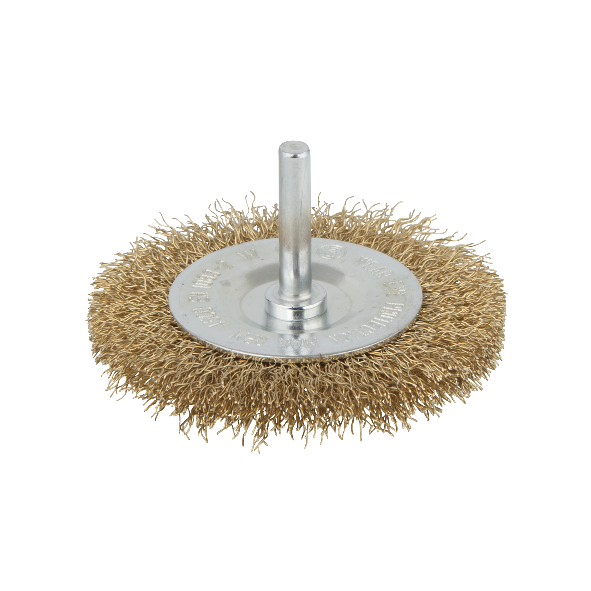Brass Wire Wheel Brush, Ø 75 mm, Round Shank