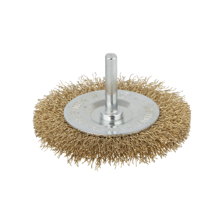 Brass Wire Wheel Brush, Ø 75 mm, Round Shank