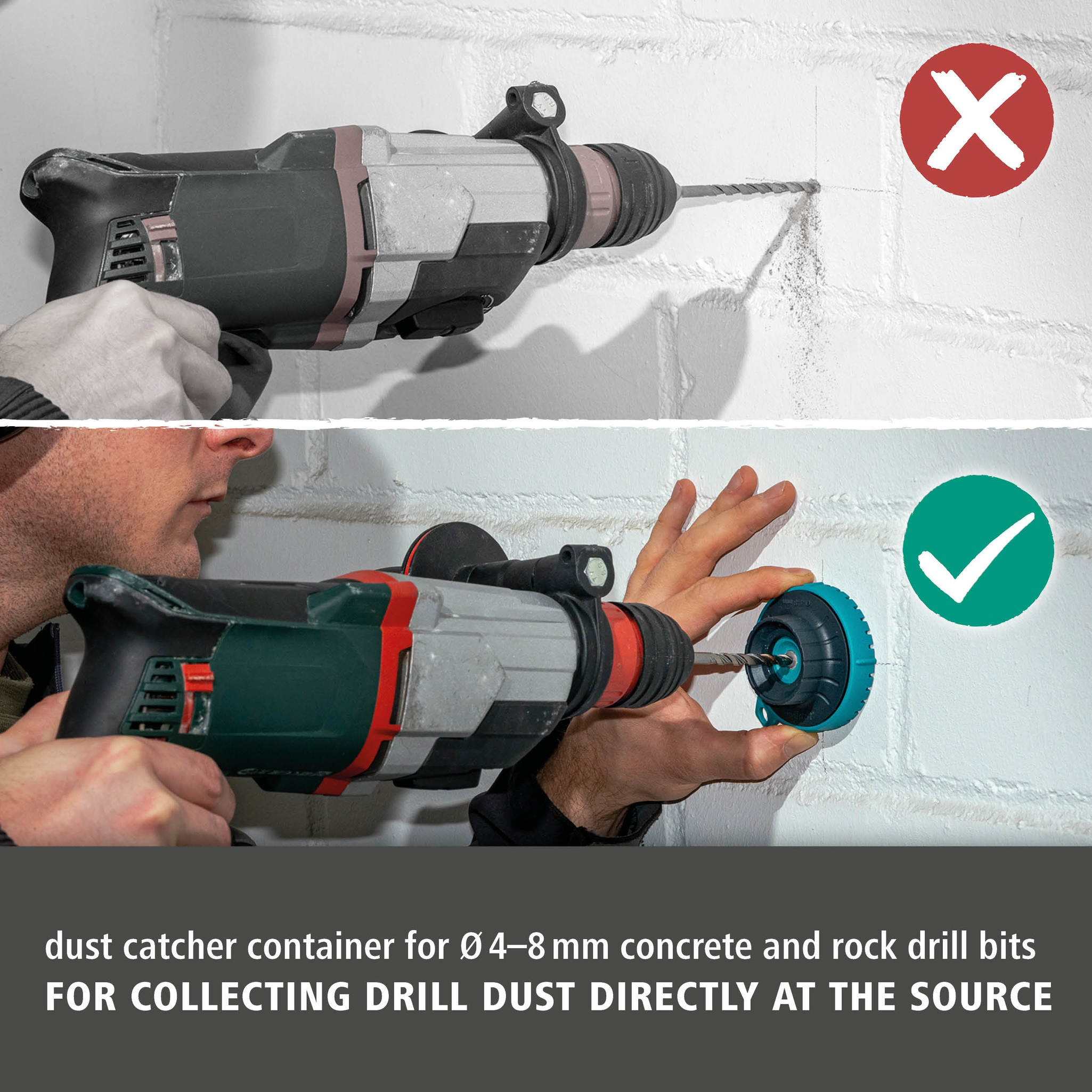 Dust Catcher Container for Drill Bits, Ø 4–8 mm (en)