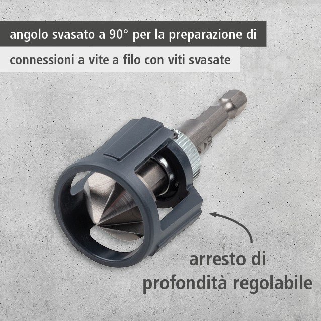 Countersink with Depth Stop, Hexagon Shank (it)
