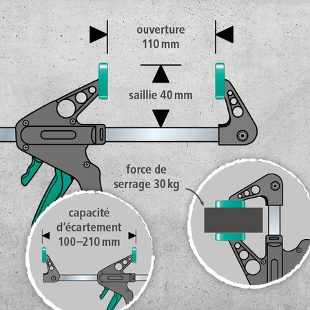 2 EHZ Miniature One-Hand Clamps2 MINI One-Hand Clamps (fr)