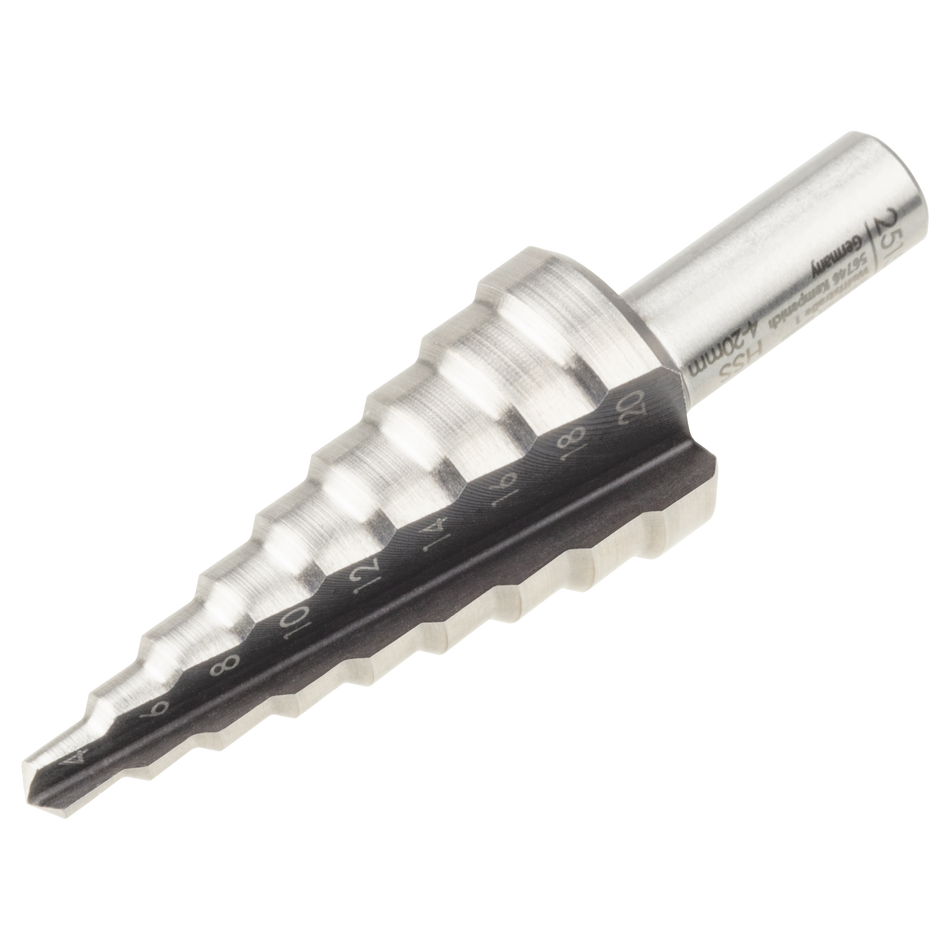 HSS Step Drill Bit, Ø 4–20 mm