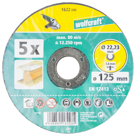 5 Cutting Discs for Metal, depressed centre, Ø 125 mm