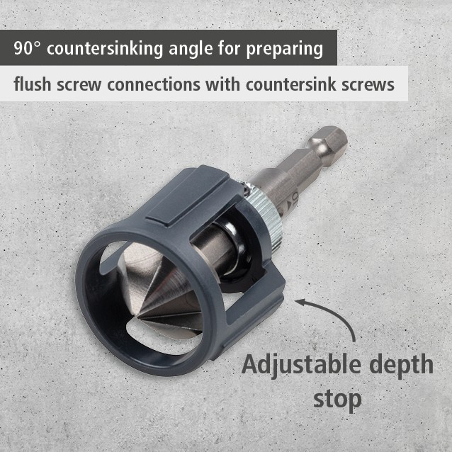 Countersink with Depth Stop, Hexagon Shank (en)