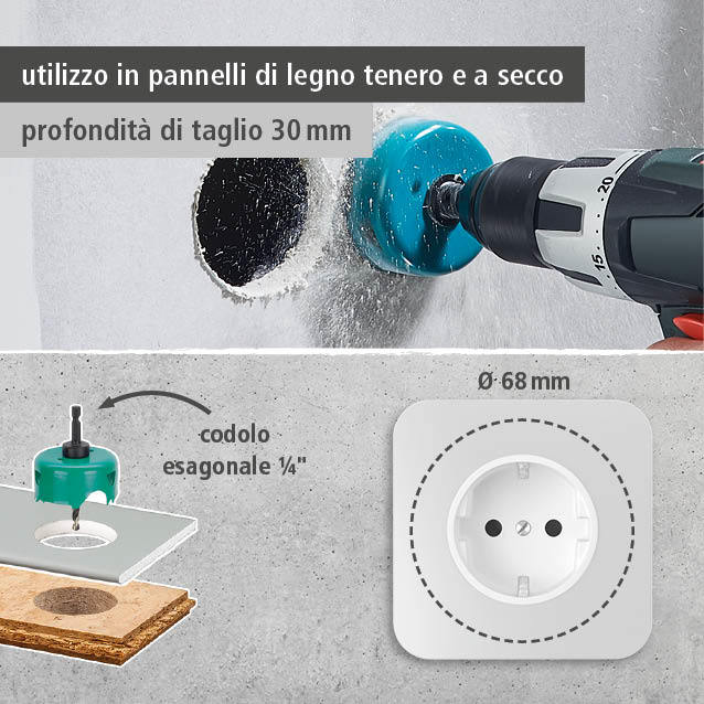 “Installing Hollow Wall Boxes” Project Set, Ø 68 mm (it)