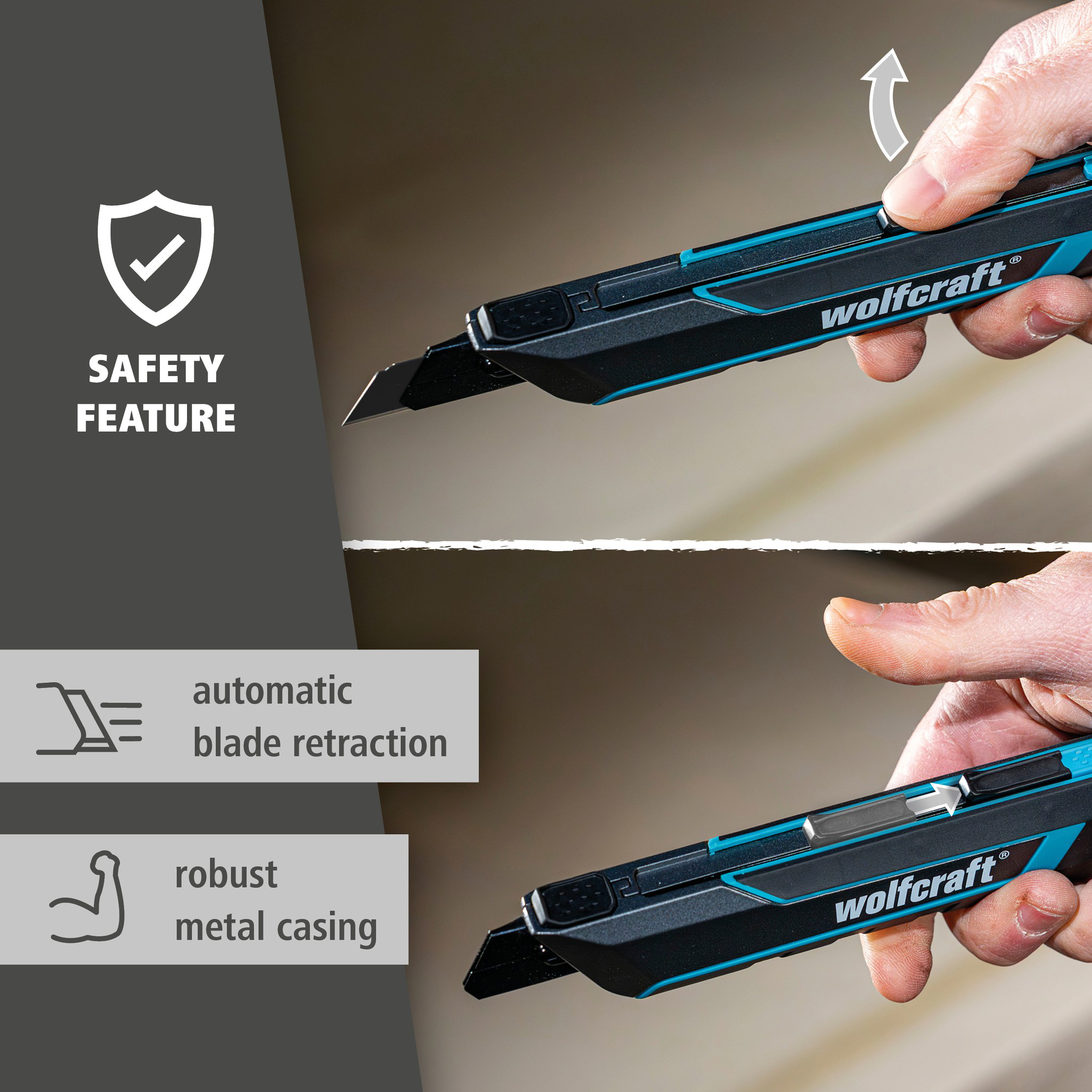 Snap-Off Blade Knife PRO SAFETY, 18 mm (en)