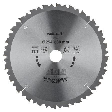 TC Cross and Mitre Cut Saw Blade, brown series, Ø 254 mm