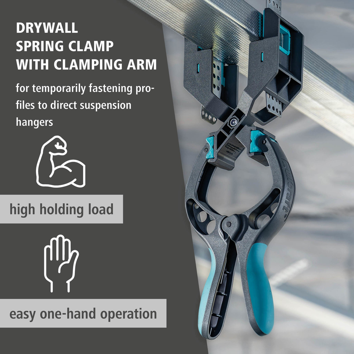 Drywall Spring Clamp with Clamping Arm (en)