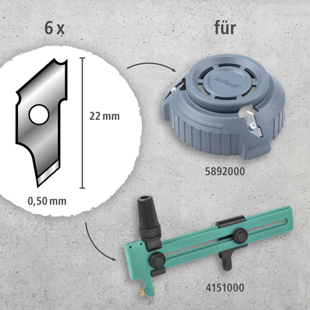 6 Replacement Blades, 22 mm (de)