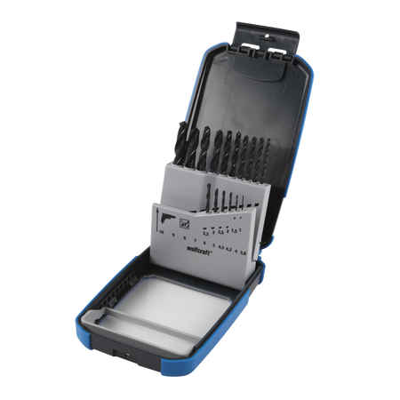 HSS Metal Drill Bit Set, rolled, Ø 1–10 mm, 16 Pcs.
