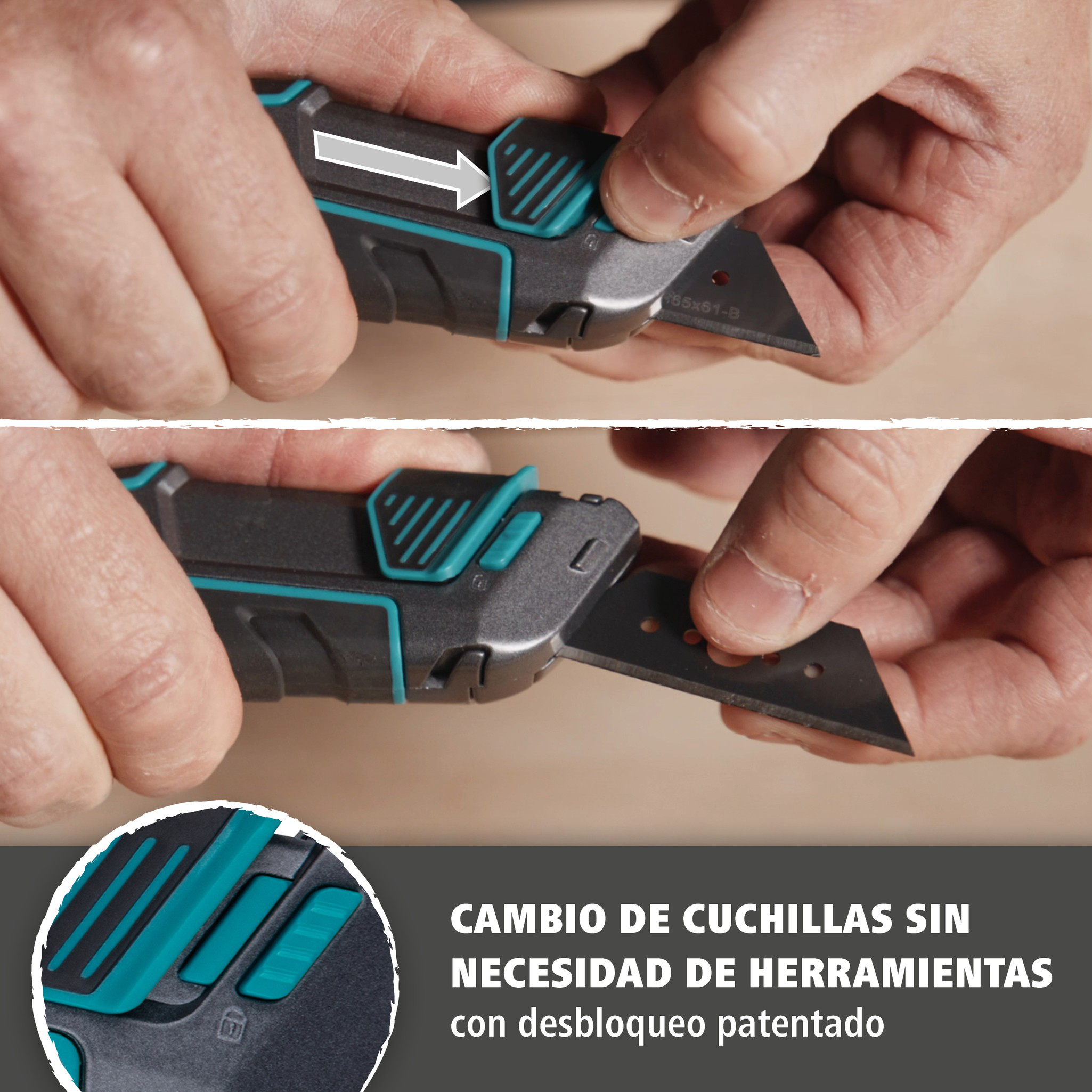 Trapezium Blade Knife PRO SAFETY with Sheath (es)
