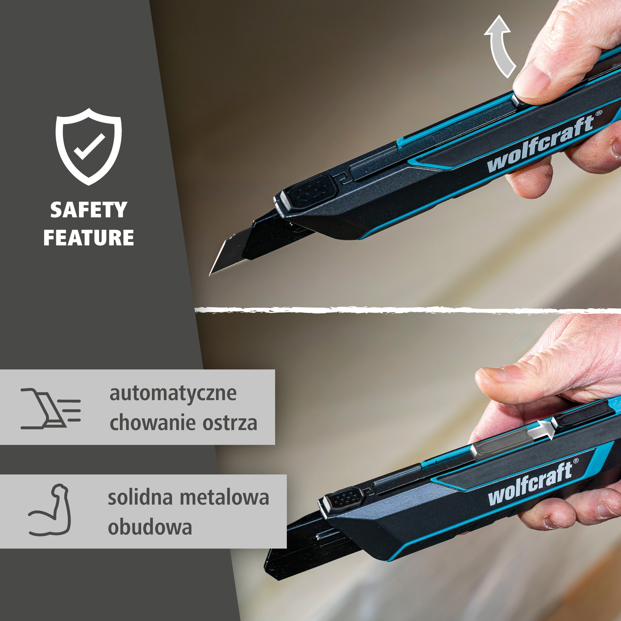 Snap-Off Blade Knife PRO SAFETY, 25 mm (pl)