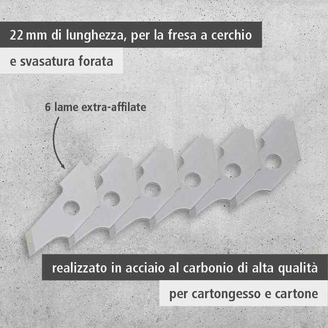 6 Replacement Blades, 22 mm (it)
