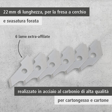 6 Replacement Blades, 22 mm (it)