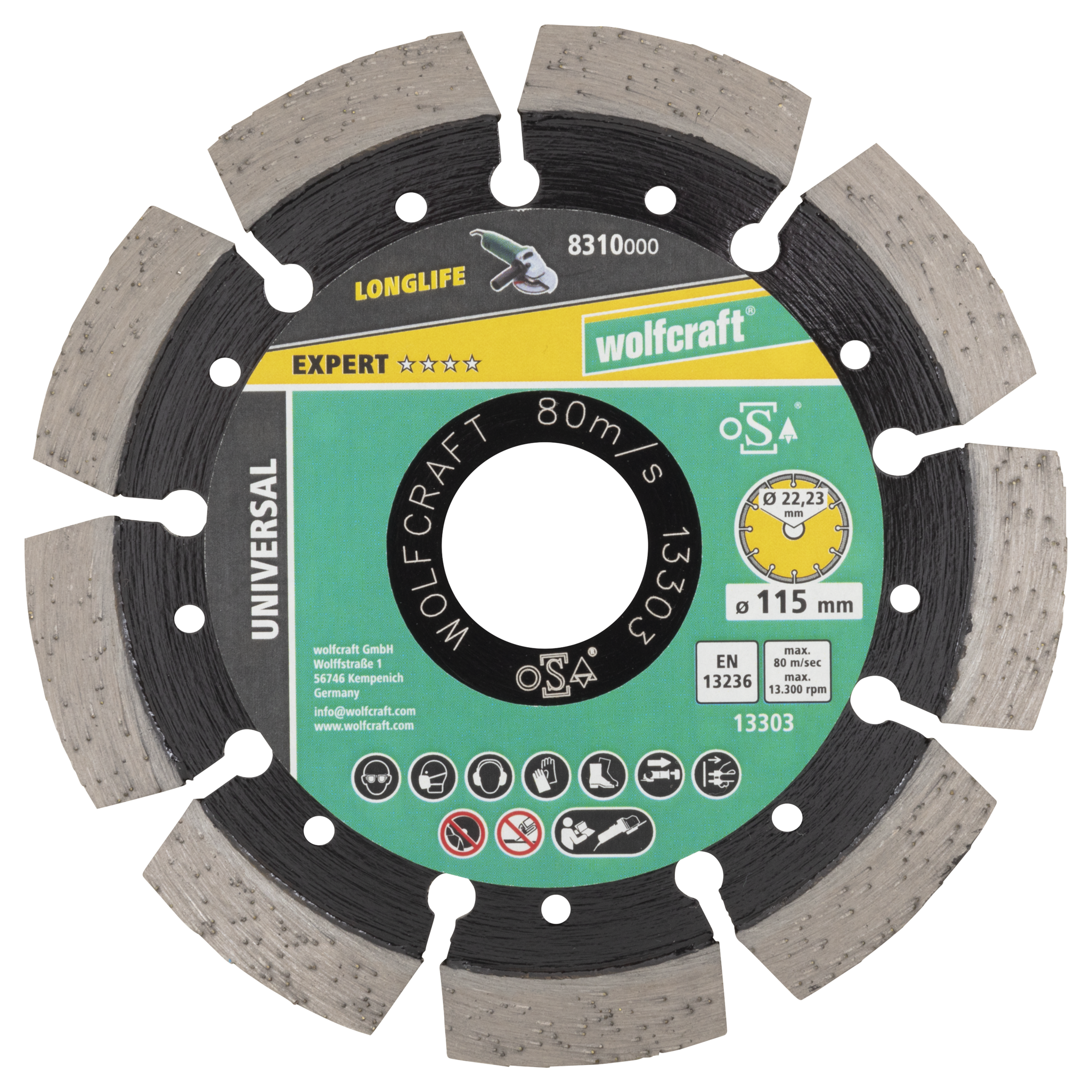 PRO LASER UNIVERSAL Diamond Cutting Disc, Ø 115 mm