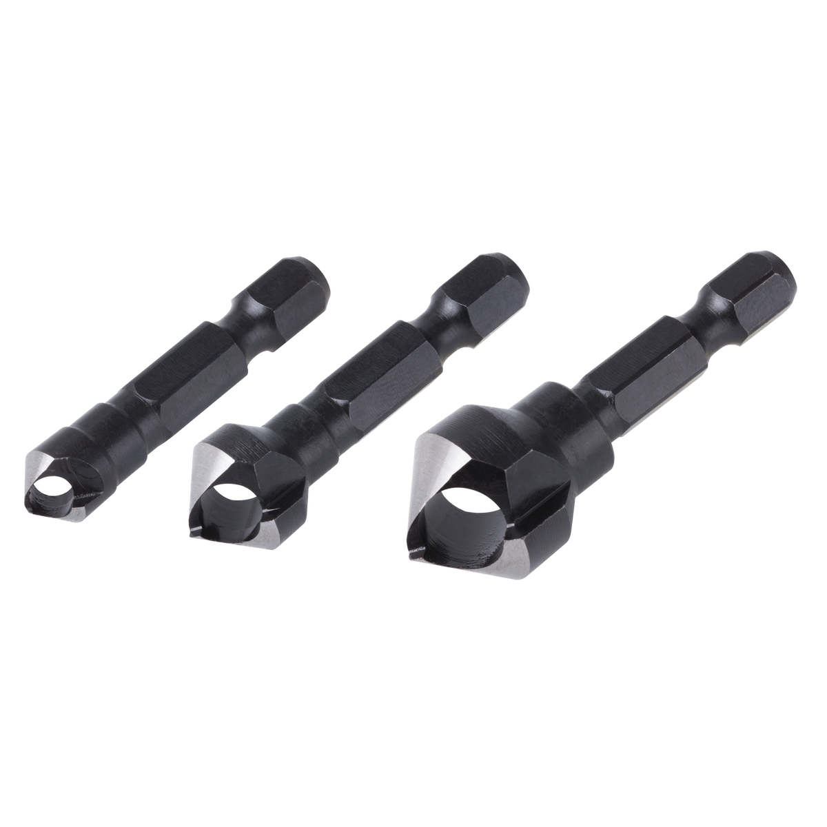 Tool Steel Deburring Counter, Hexagon Shank, 3 Pcs.