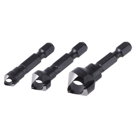 Tool Steel Deburring Counter, Hexagon Shank, 3 Pcs.