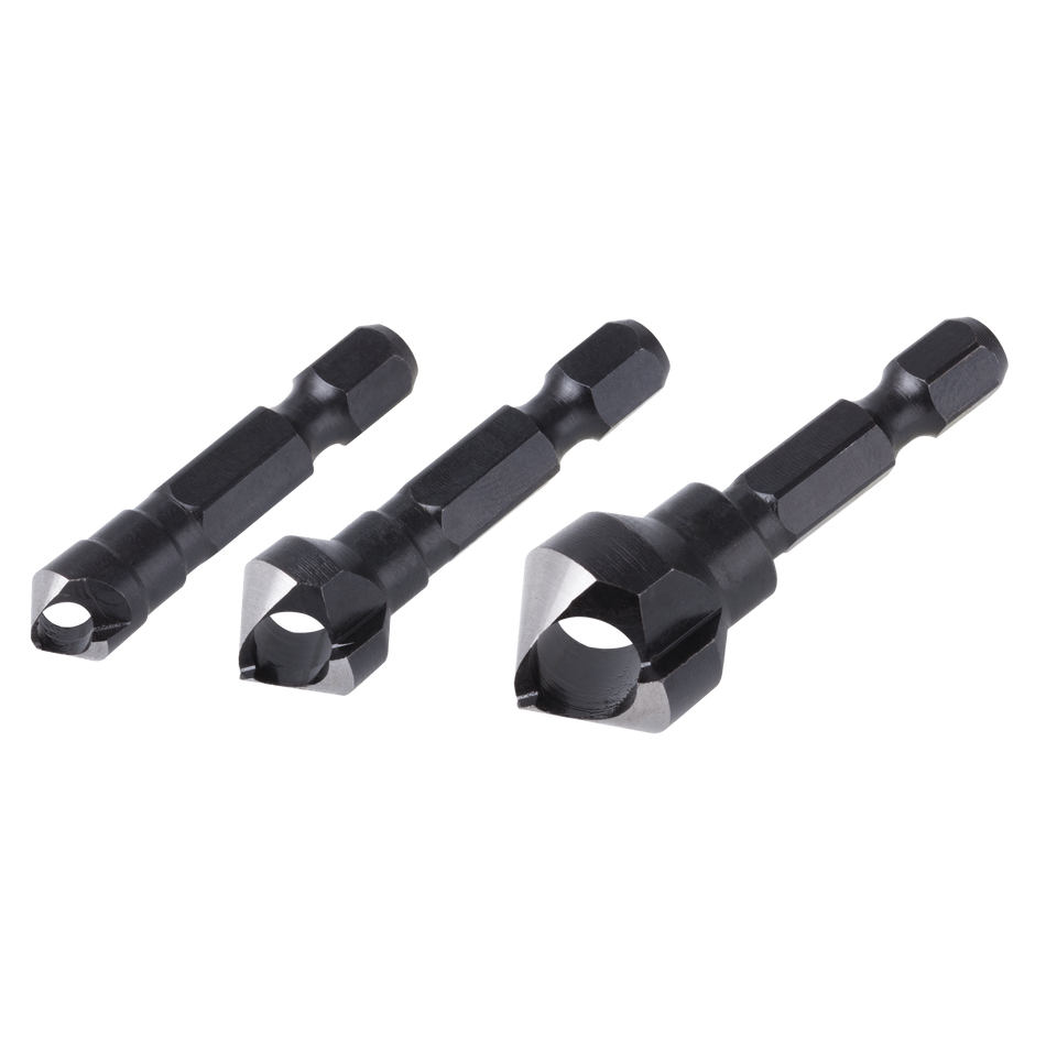 Tool Steel Deburring Counter, Hexagon Shank, 3 Pcs.