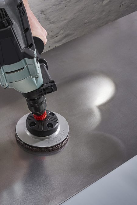 Easy-Fix Burnishing Pad fixoflex, for sheet steel, Ø 125 mm, grain 80