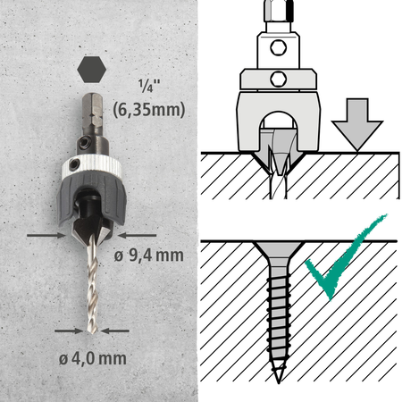 Deck Flooring Drilling Set, 3 pcs. (de)