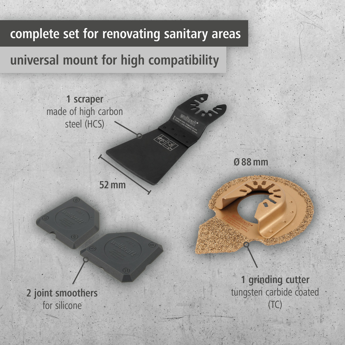 Multi Tool Set for Tile Repairs, 4 Pcs. (en)