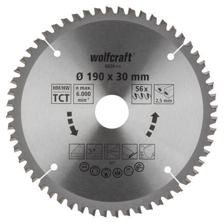 TC Circular Hand Saw Blade, new purple series, Ø 190 mm