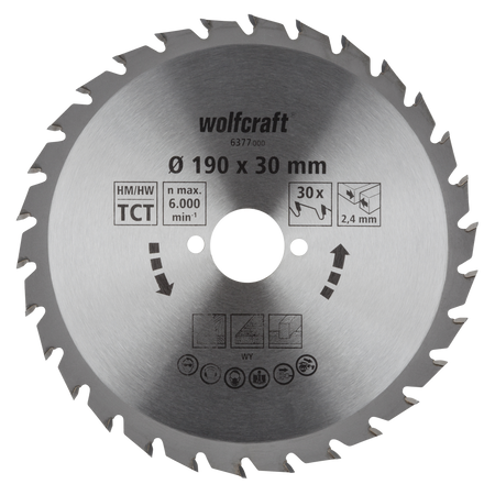 TC Circular Hand Saw Blade, green series, Ø 190 mm