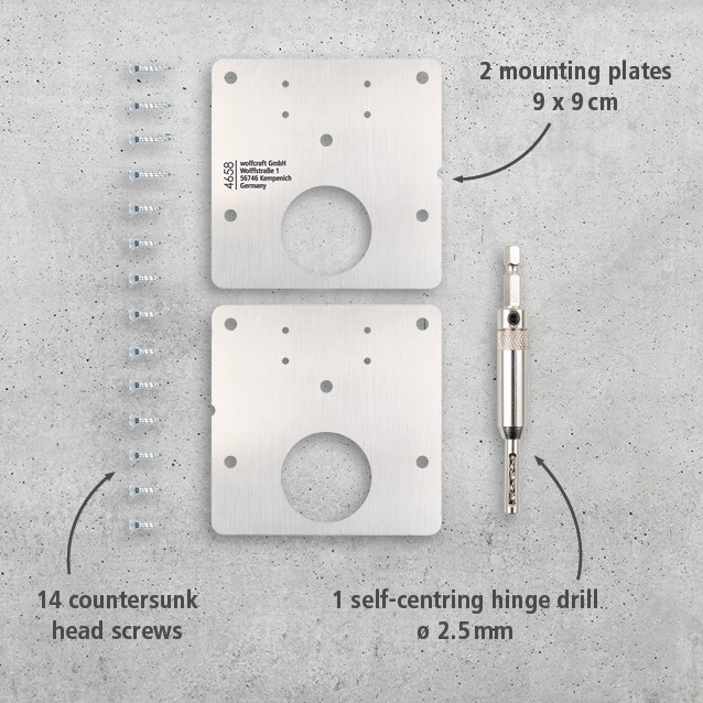 Repair Set for Cup Hinge – Door Side, 17 Pcs. (en)