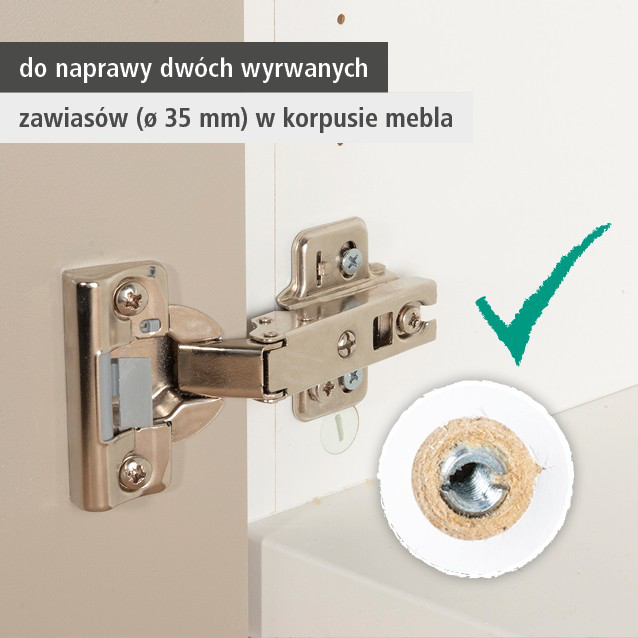 Repair Set for Cup Hinge – Cabinet Side, 11 Pcs. (pl)