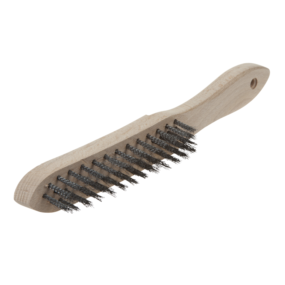 Steel Wire Hand Brush, 4 Rows - Image 1