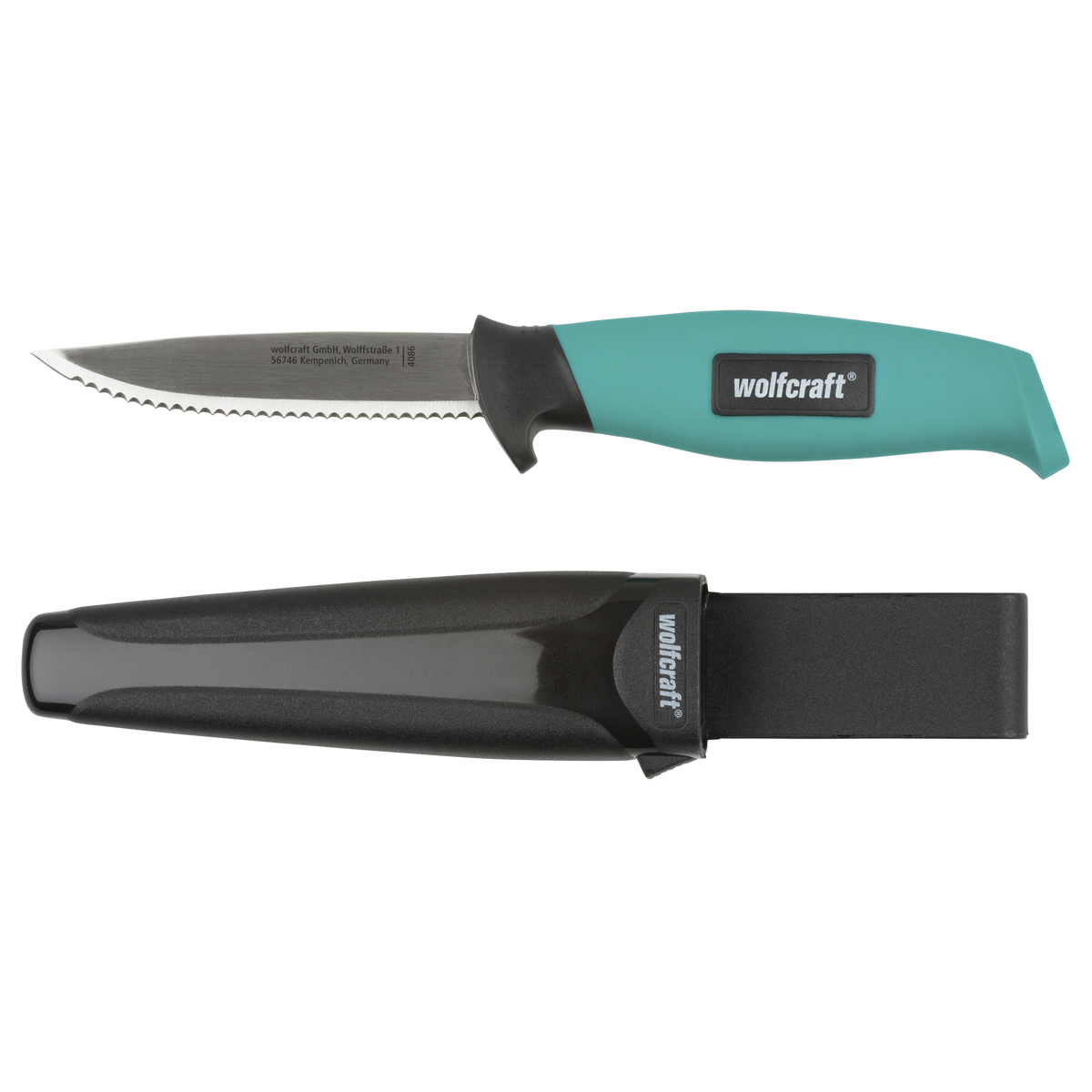 Outdoor Knife with Serrated Blade and Sheath - Image 1