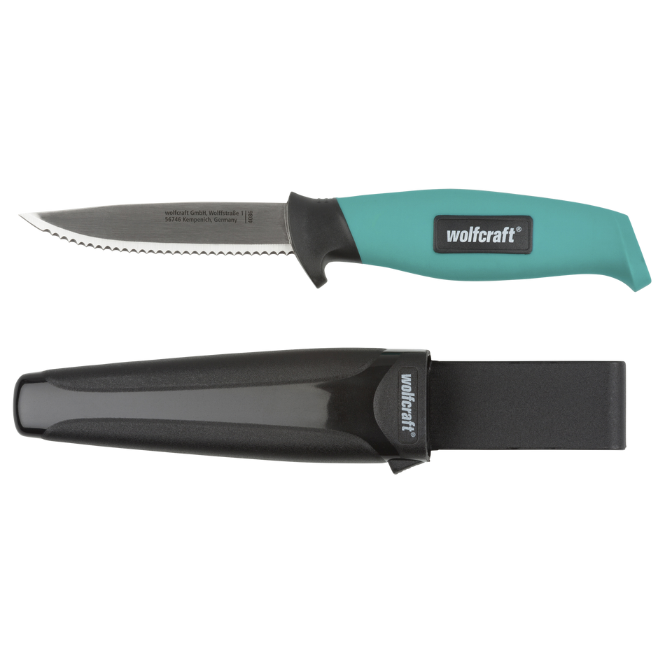 Outdoor Knife with Serrated Blade and Sheath - Image 1