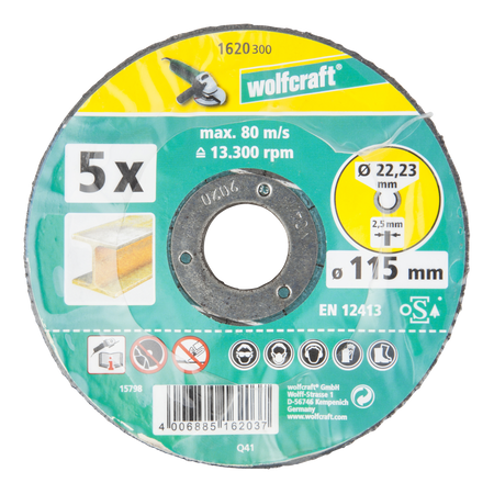 5 Cutting Discs for Metal, depressed centre, Ø 115 mm