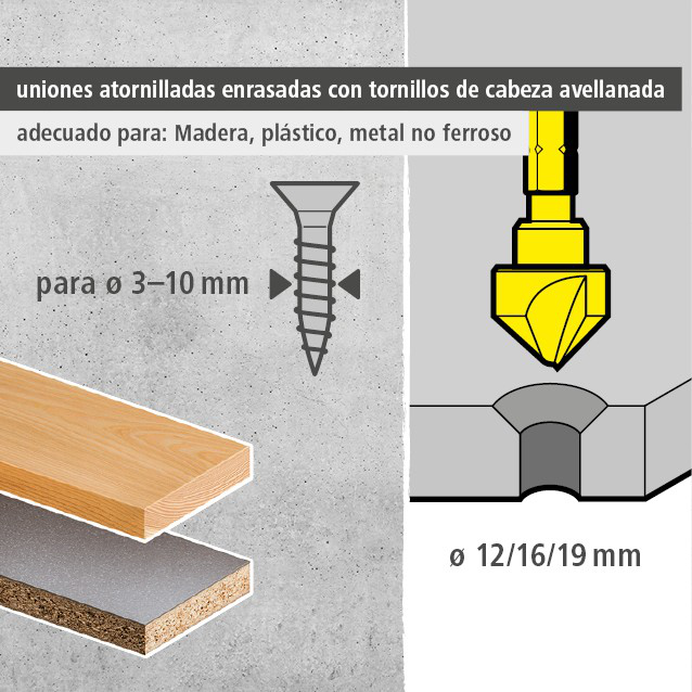 Tool Steel Countersink Set 3 Pcs., Hexagon Shank (es)