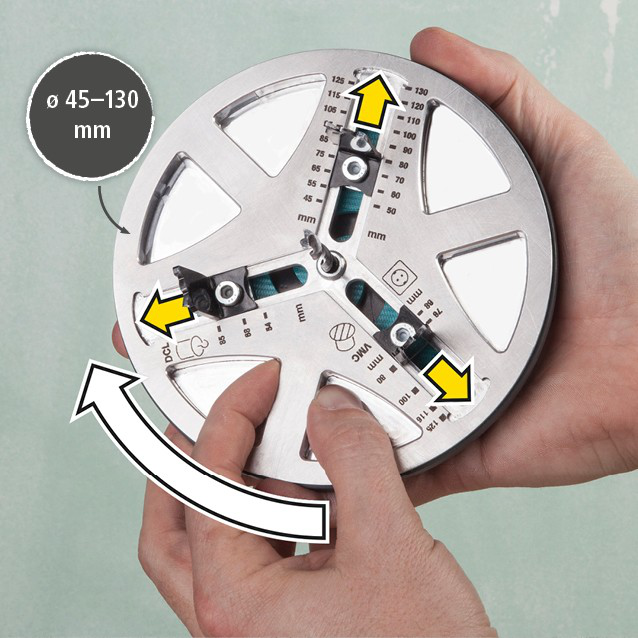 Adjustable Hole Saw, Ø 45–130 mm