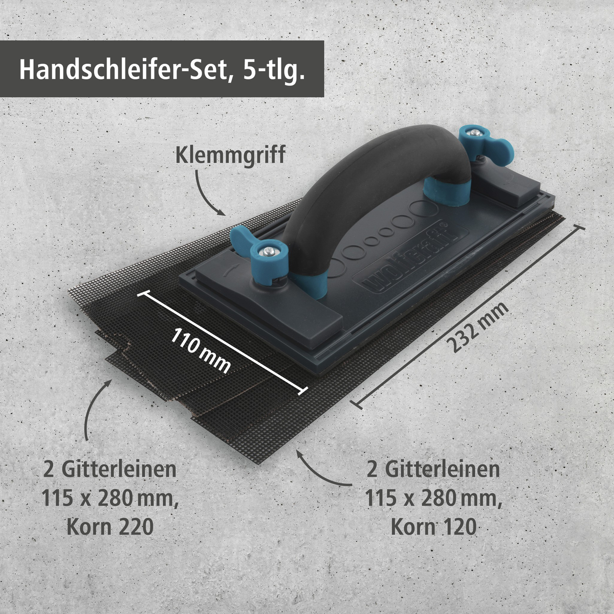 Hand-Held Sander Set, 5 Pcs. (de)