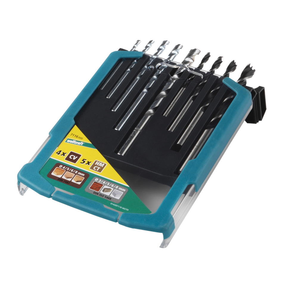 Drill Bit Set 9 Pcs. for stone/wood