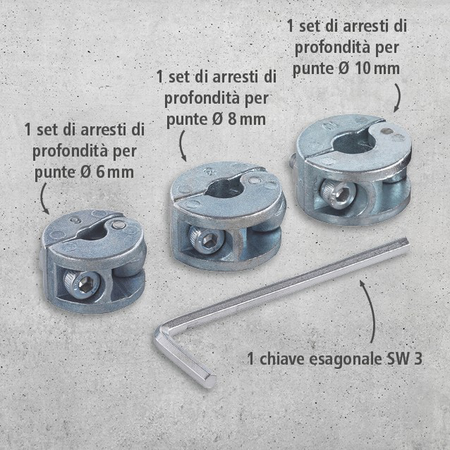 Universal Depth Stop Set, 3 Pcs. (it)