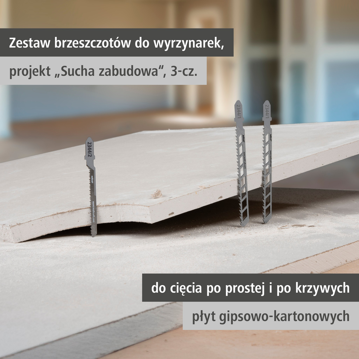Jigsaw Blade Project Set for Drywall, 3 Pcs. (pl)