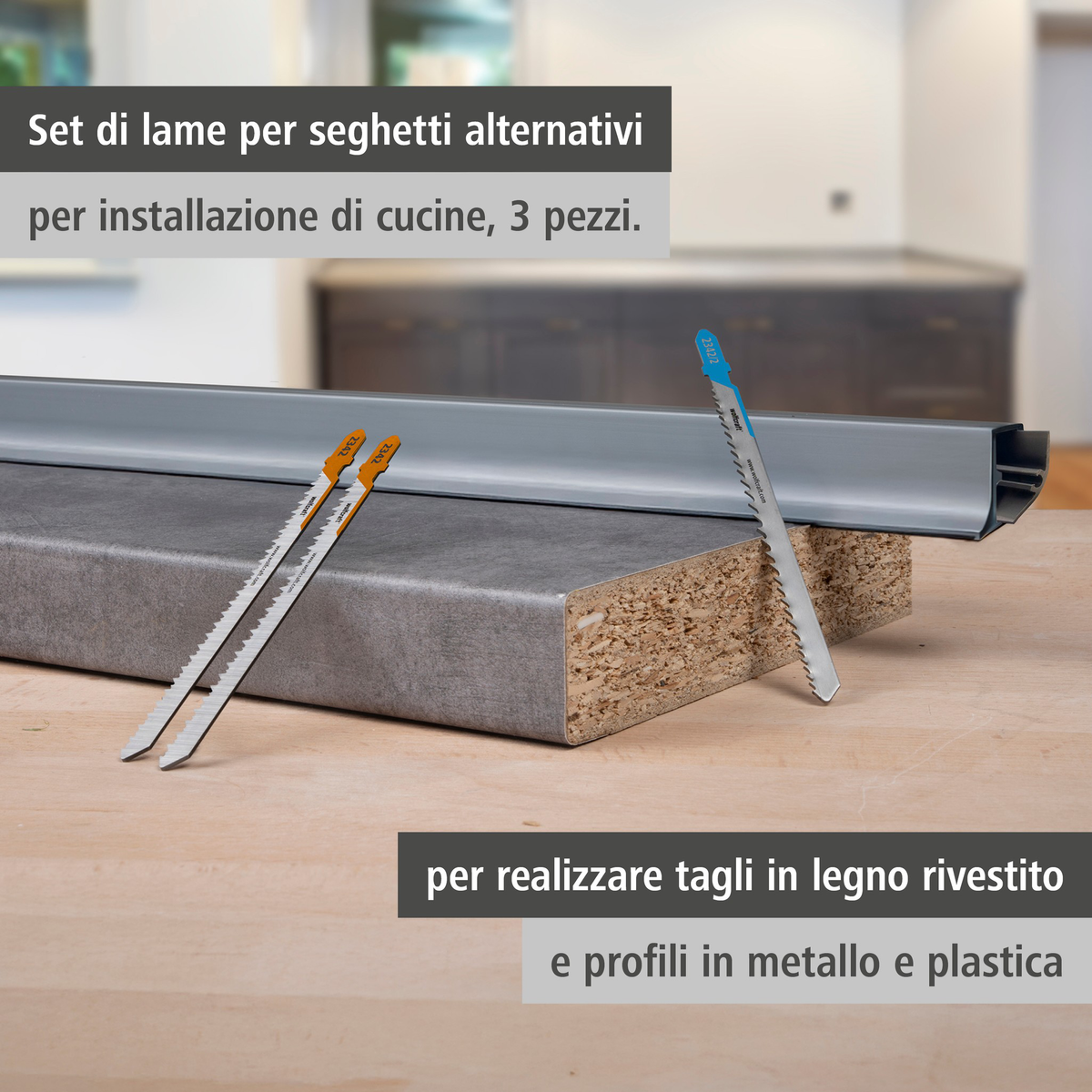 Jigsaw Blade Project Set for Kitchen Installation, 3 Pcs. (it)