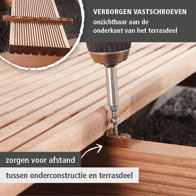 Joiner Set for Deck Boards “Concealed Fastening”, 700 pcs. (nl)