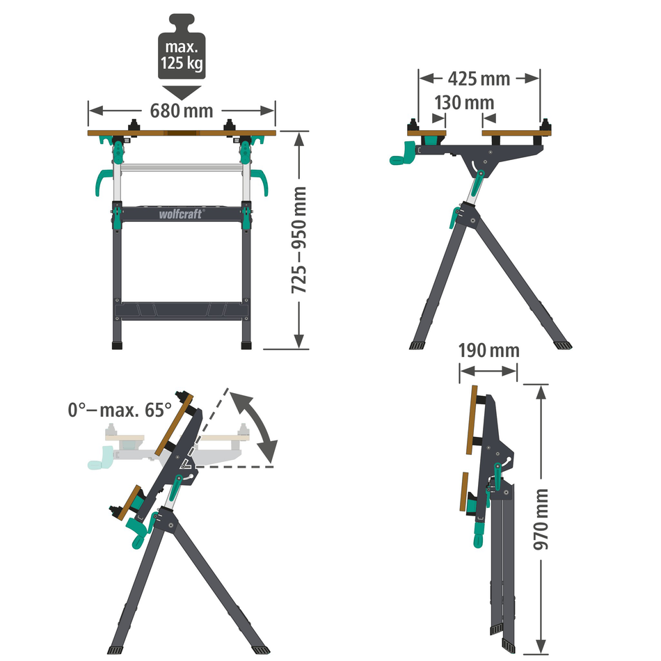 MASTER 750 ERGO Clamping and Machine Table