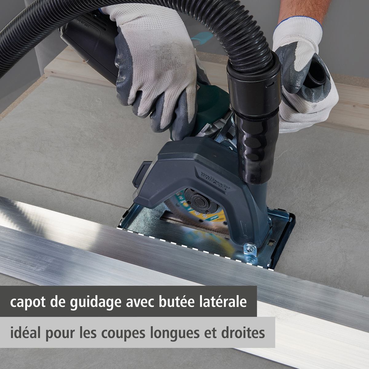 Extraction Hood With Guide Block for Angle Grinder (fr)