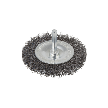 Steel Wire Wheel Brush, Ø 75 mm, Round Shank