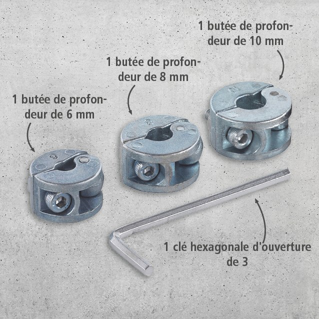 Universal Depth Stop Set, 3 Pcs. (fr)
