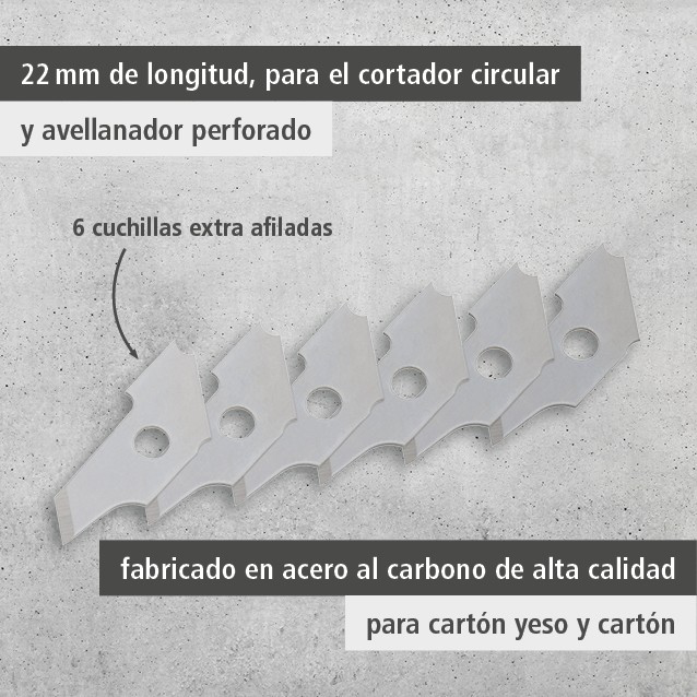6 Replacement Blades, 22 mm (es)