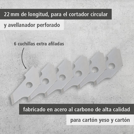 6 Replacement Blades, 22 mm (es)