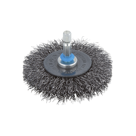 Steel Wire Wheel Brush, Ø 75 mm, Hexagon Shank